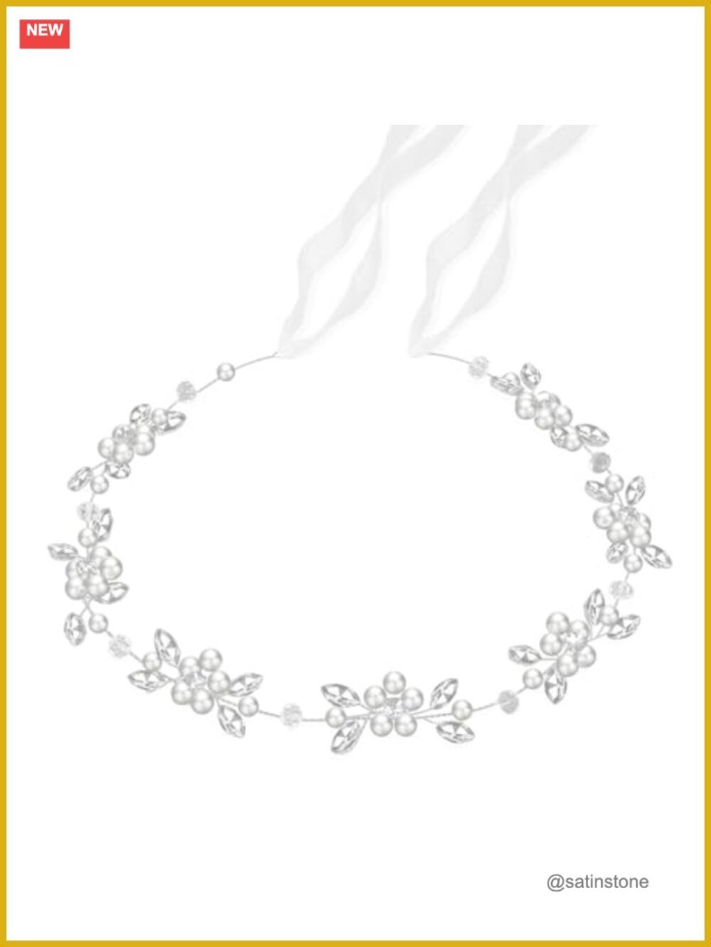 Flower Girl Headpiece Handmade Pearl Crystal Headband Wedding Hair Accessory